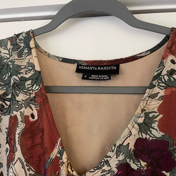 anthropologie size 4 rust multi patterned midi dress - Picture 3 of 3